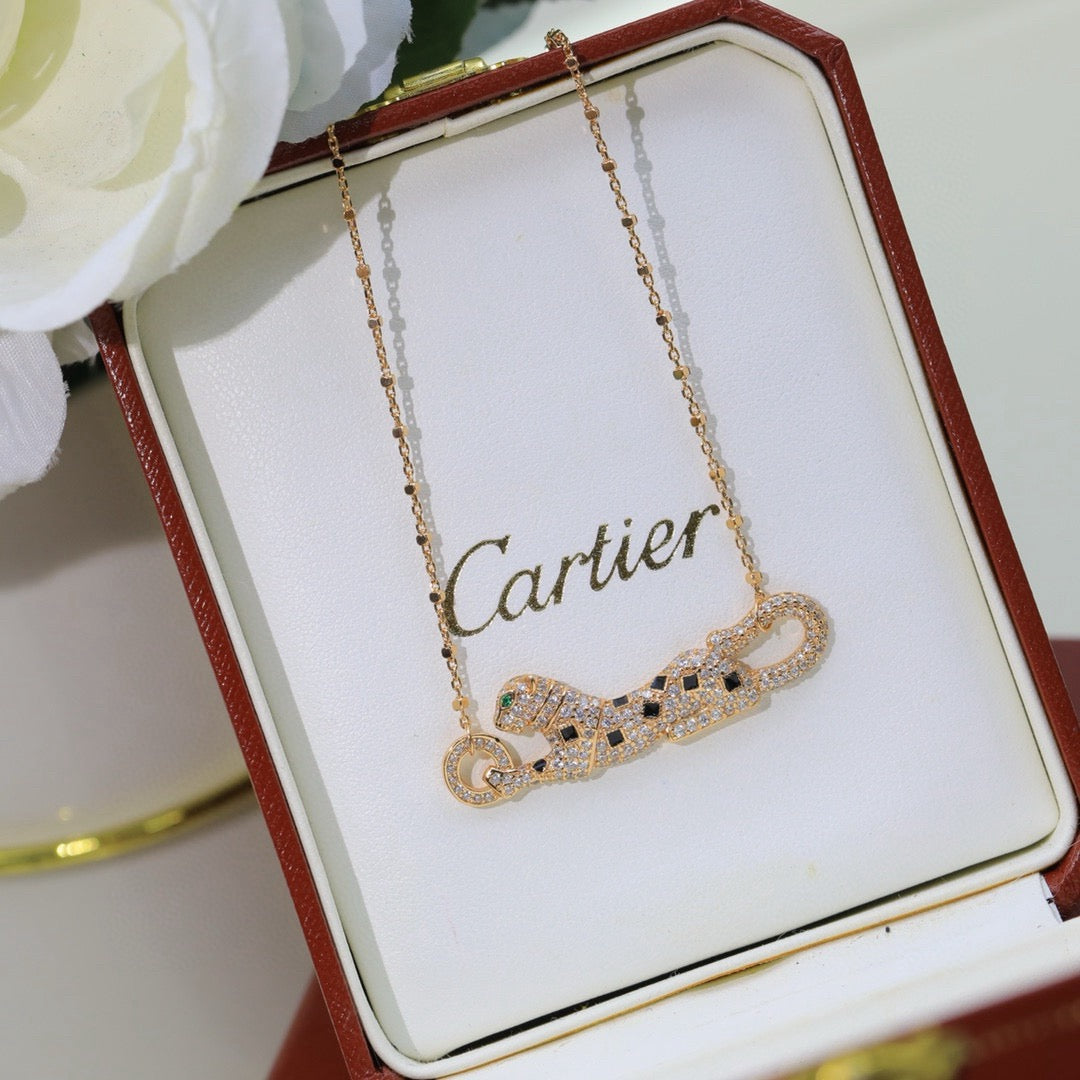 [Elite]PANTHERE PAVED DIAMOND NECKLACE