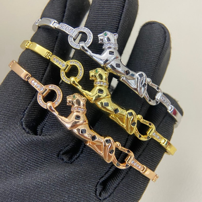 [Elite]PANTHERE HALF DIAMOND ON CHAIN BRACELET