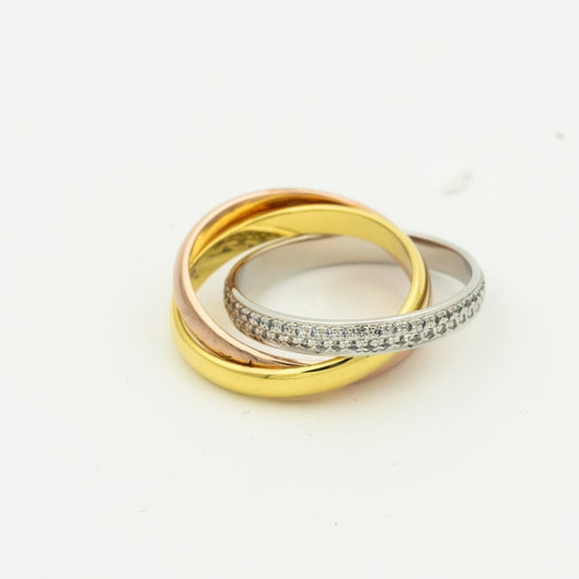 [Elite]TRINITY RING GOLD PINK GOLD SILVER DIAMONDS