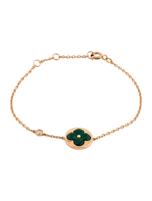 [Elite]SUN MALACHITE 1 DIAMOND PINK GOLD BRACELET