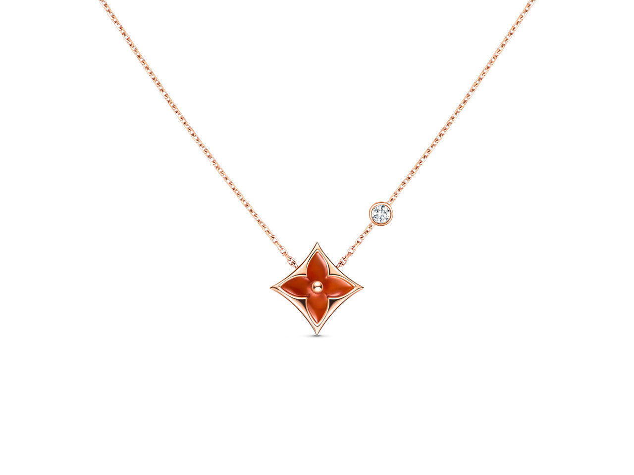 [Elite]STAR NECKLACE PINK GOLD 1 DIAMOND