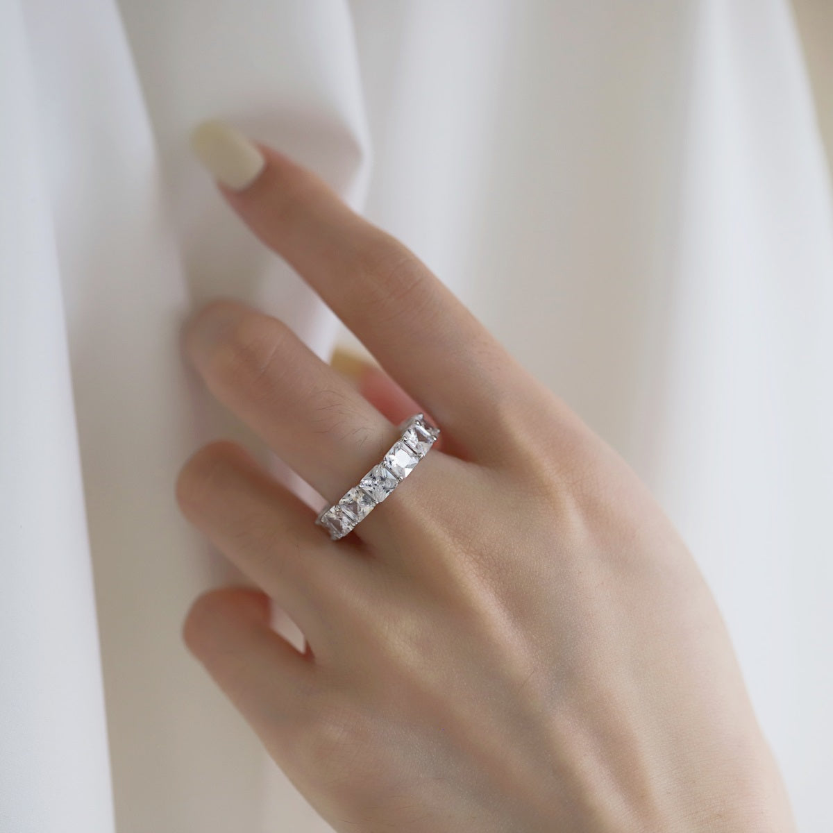 [Elite]Elegant Princess Cut Tennis Ring