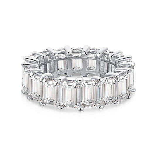 [Elite]0.75 Carat Elegant Emerald Cut Tennis Ring