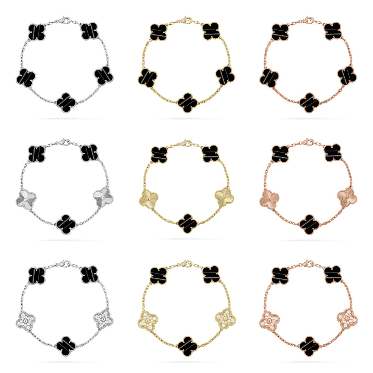 [Elite] CLOVER 5 MOTIF PULSAR STONE BRACELET COLLECTION