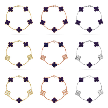 [Elite]CLOVER 5 MOTIF PURPLE STRIPES BRACELET COLLECTION