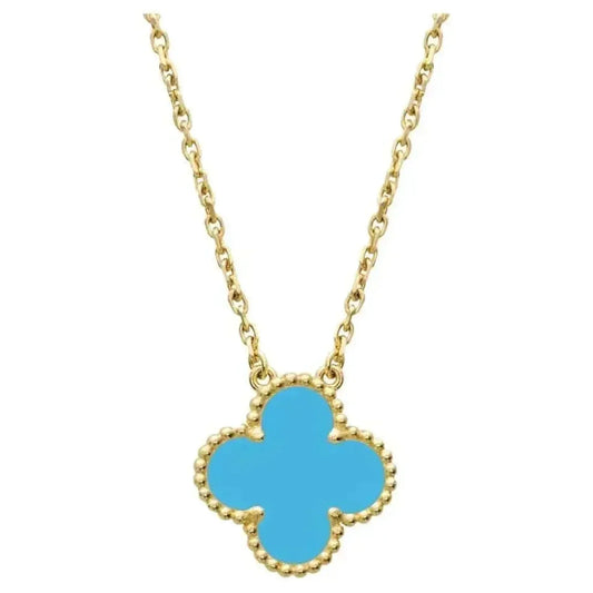 [Elite]CLOVER 15MM VINTAGE TURQUOISE NECKLACE