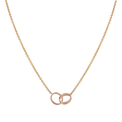 [Elite]LOVE NECKLACE DOUBLE RING PINK GOLD