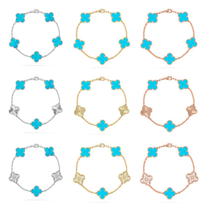 [Elite] CLOVER 5 MOTIF TURQUOISE BRACELET COLLECTION