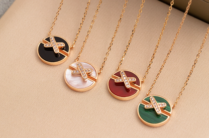 [Elite]JEUX DE PINK GOLD DIAMOND NECKLACE