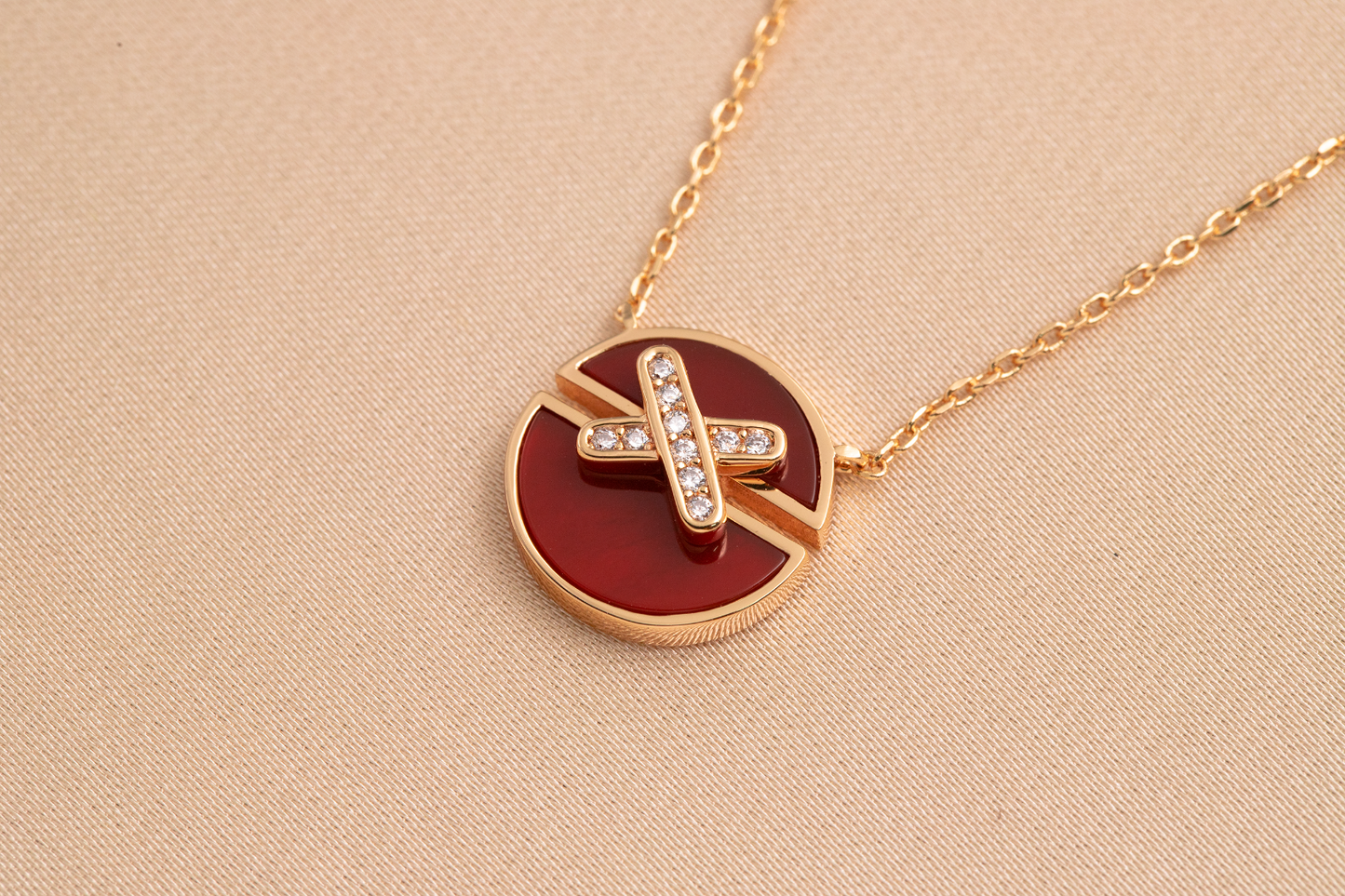 [Elite]JEUX DE PINK GOLD DIAMOND NECKLACE