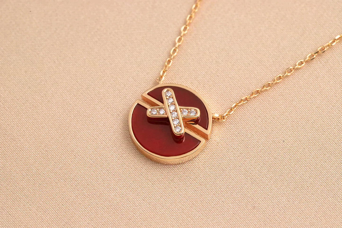 [Elite]JEUX DE ROSE GOLD DIAMOND NECKLACE
