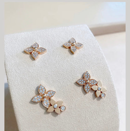 [Elite]STAR BLOSSOM STUD EARRINGS PINK GOLD DIAMONDS