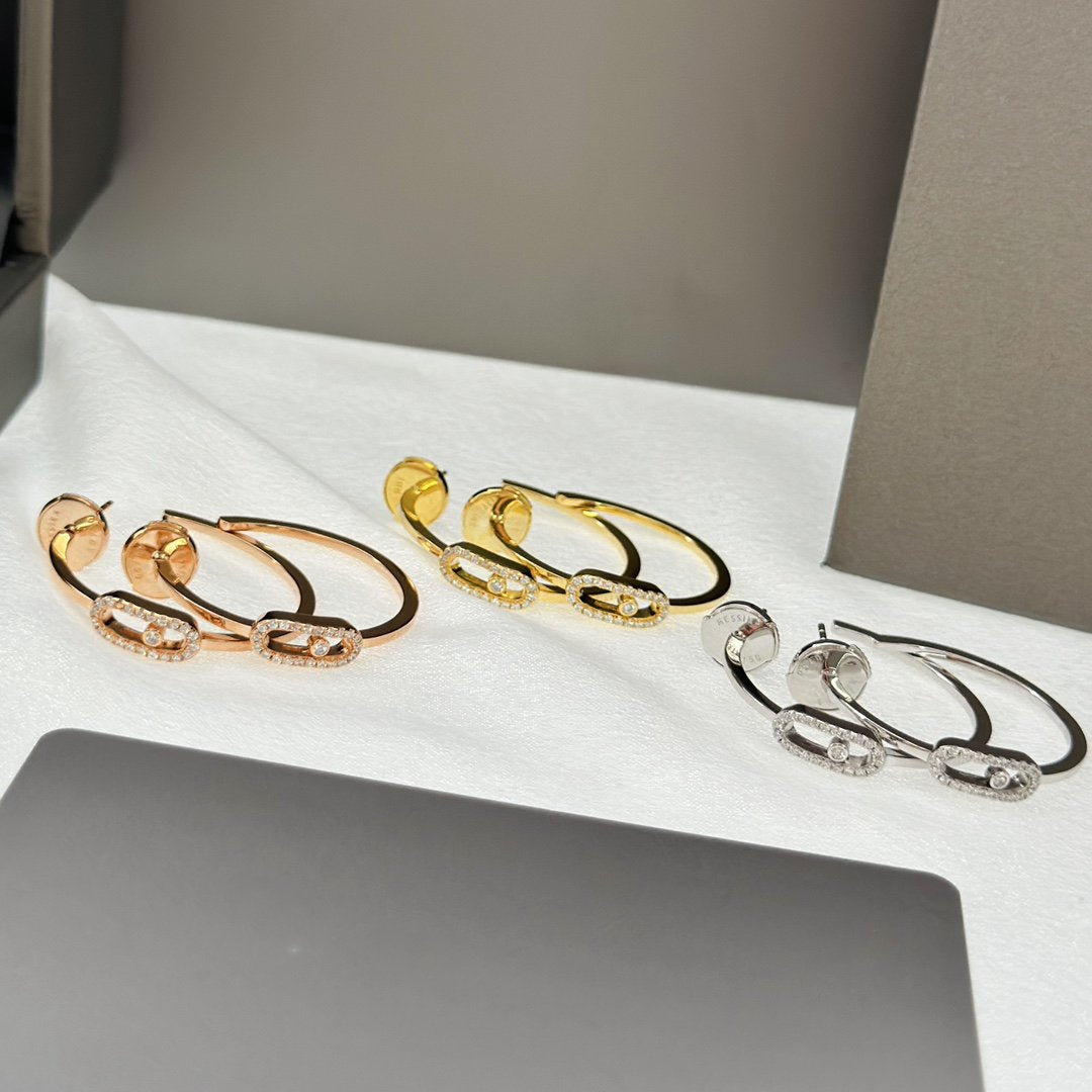 [Elite]CREOLES MOVE UNO PM DIAMOND EARRINGS