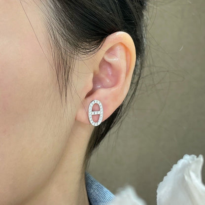 [Elite]HM FULL DIAMOND PIG NOSE STUD EARRINGS