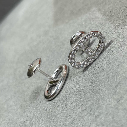 [Elite]HM FULL DIAMOND PIG NOSE STUD EARRINGS