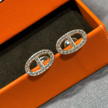 [Elite]HM FULL DIAMOND PIG NOSE STUD EARRINGS