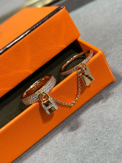 [Elite]HM KELLY CLOCHETTE DOUBLE RING IN  WITH DIAMONDS