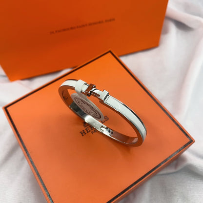[Elite]CLASSIC HM CLIC WHITE 8MM ENAMEL BRACELET