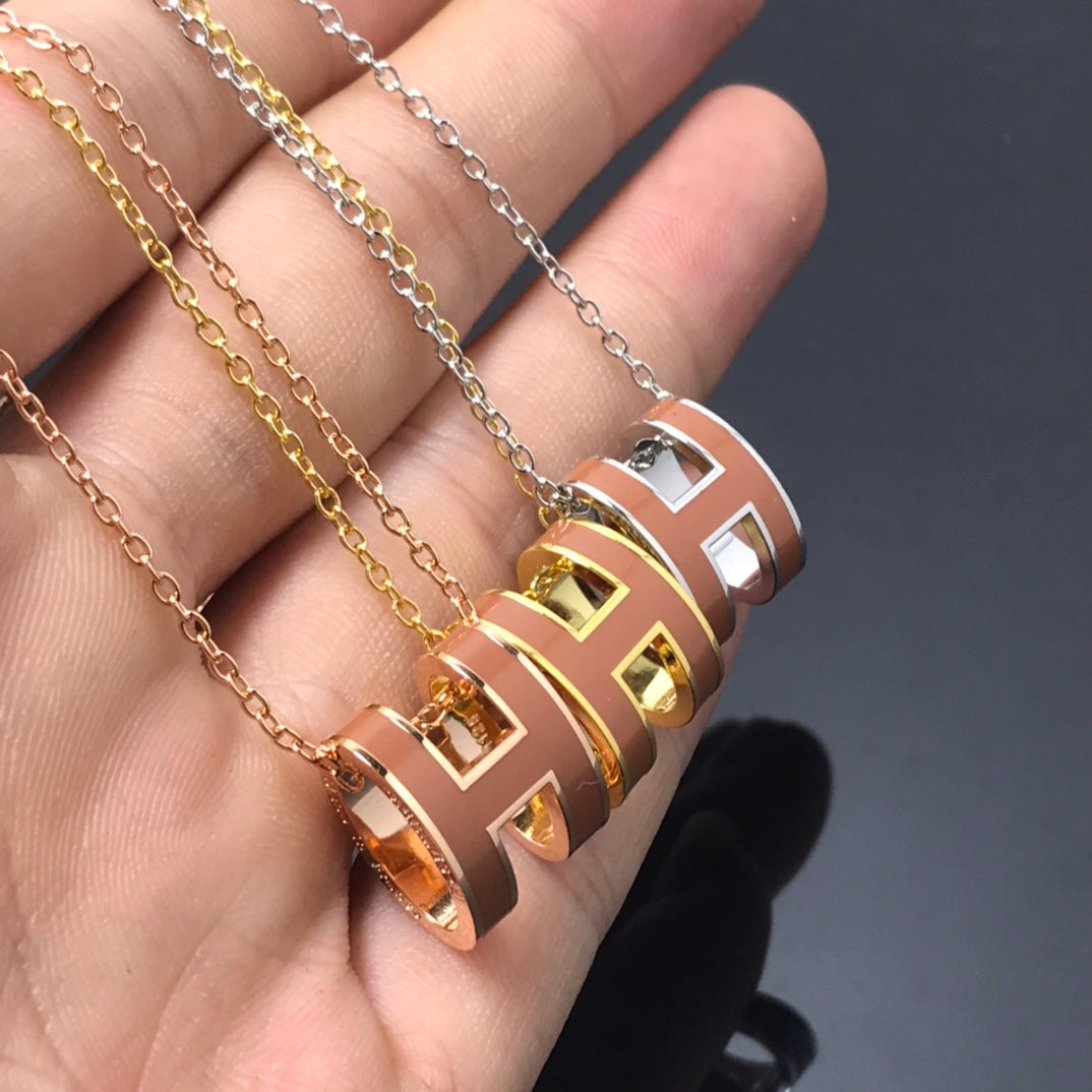 [Elite]H NECKLACE BROWN