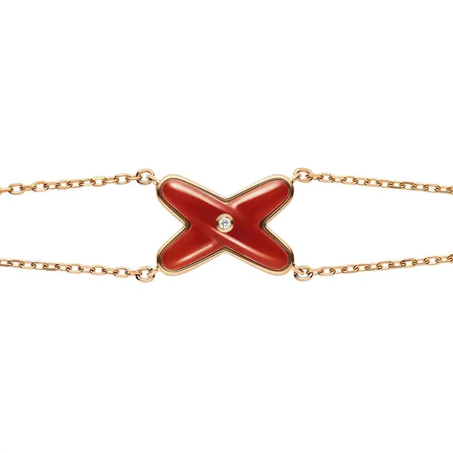 [Elite]JEUX BRACELET CARNELIAN PINK GOLD 1 DIAMOND
