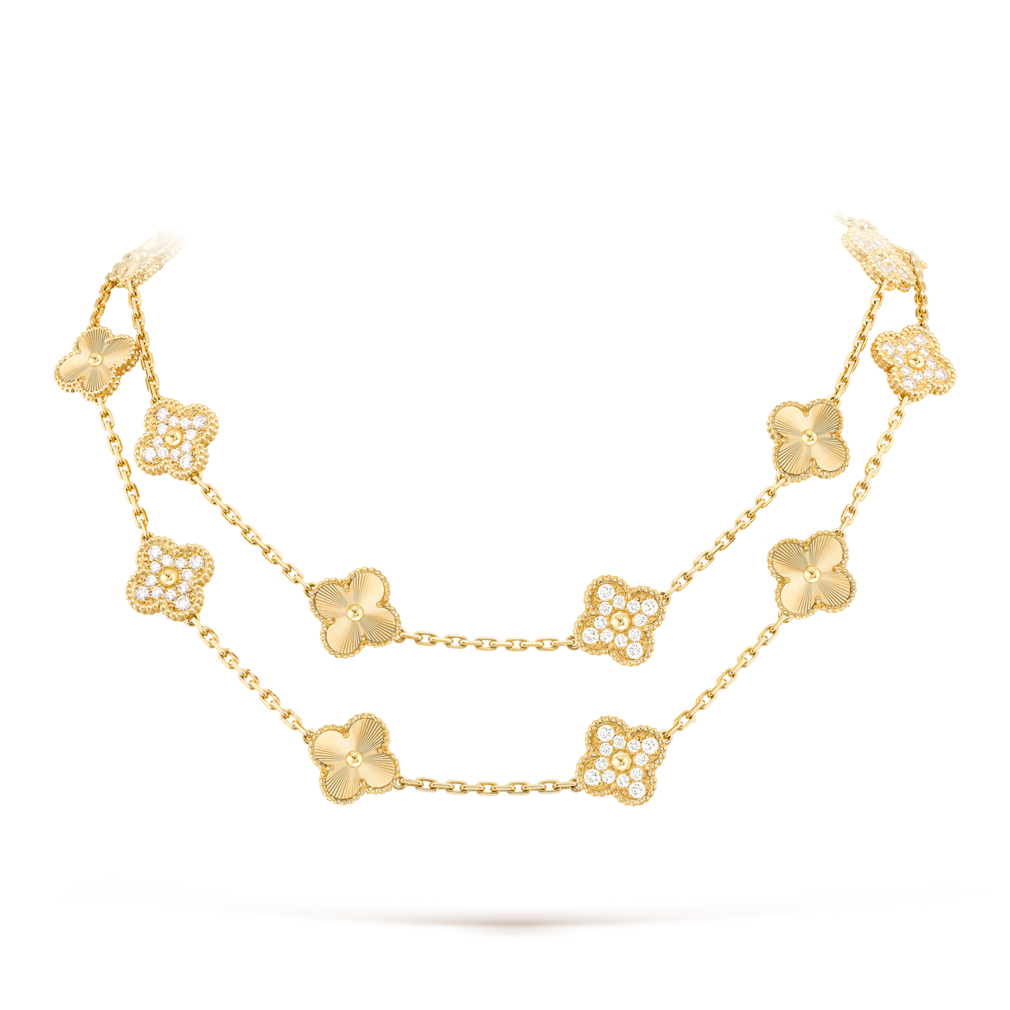 [Elite]CLOVER 20 MOTIFS LASER DIAMOND NECKLACE