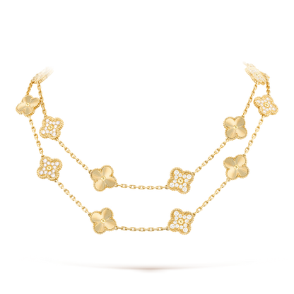 [Elite]CLOVER 20 MOTIFS LASER DIAMOND NECKLACE