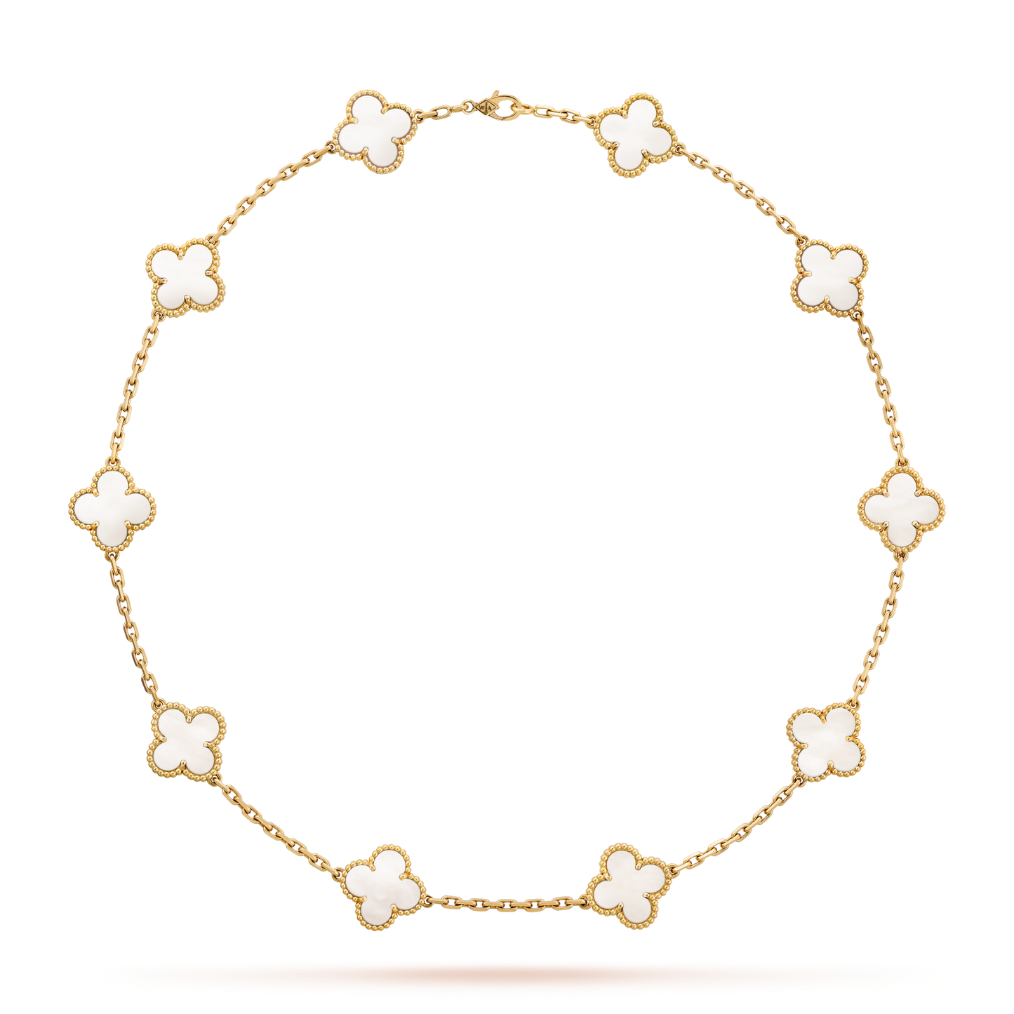 [Elite]CLOVER 10 MOTIFS WHITE MOTHER OF PEARL NECKLACE