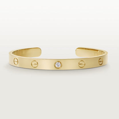 [Elite]LOVE BRACELET 6.1MM 1 DIAMOND OPEN CUFF