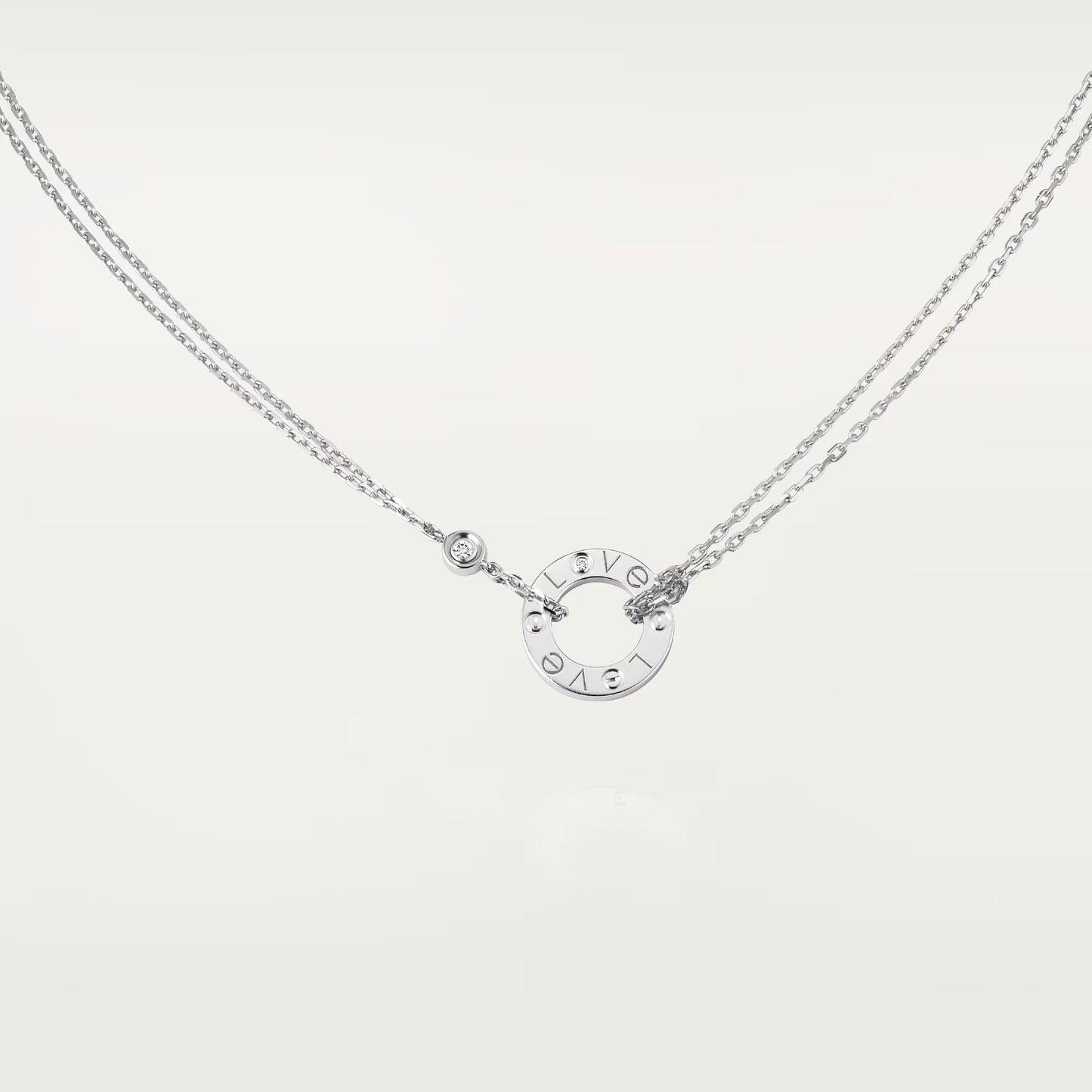 [Elite]LOVE NECKLACE 16MM 2 DIAMONDS