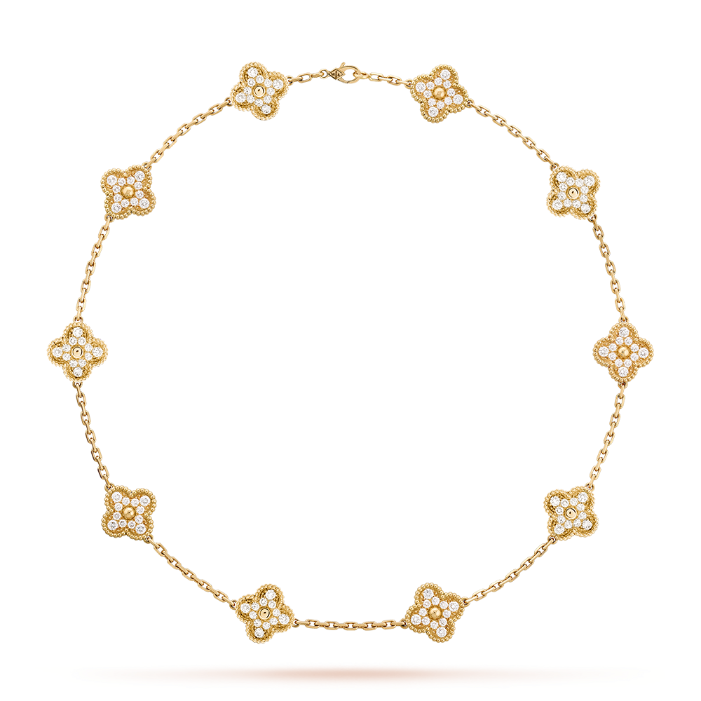[Elite]CLOVER 10 MOTIFS DIAMOND NECKLACE