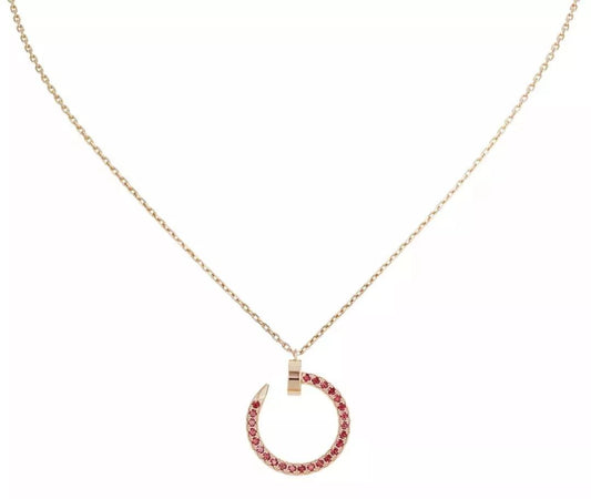 [Elite]JUSTE NECKLACE GOLD RED DIAMONDS