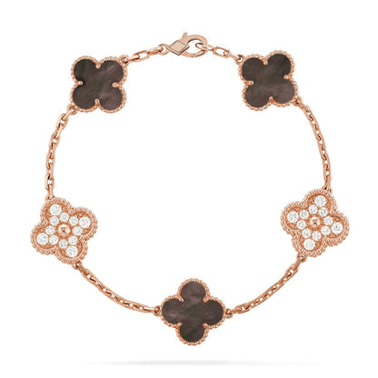 [Elite] CLOVER 5 MOTIF GRAY MOP BRACELET COLLECTION