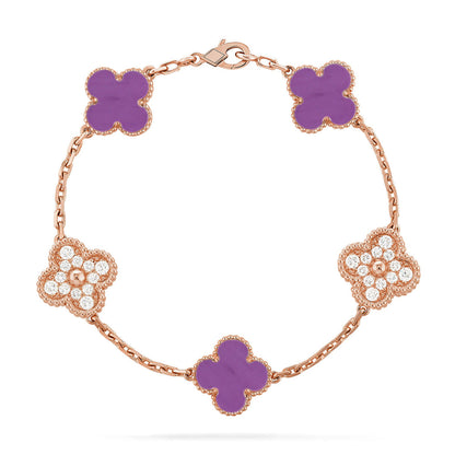 [Elite] CLOVER 5 MOTIF VIOLET BRACELET COLLECTION