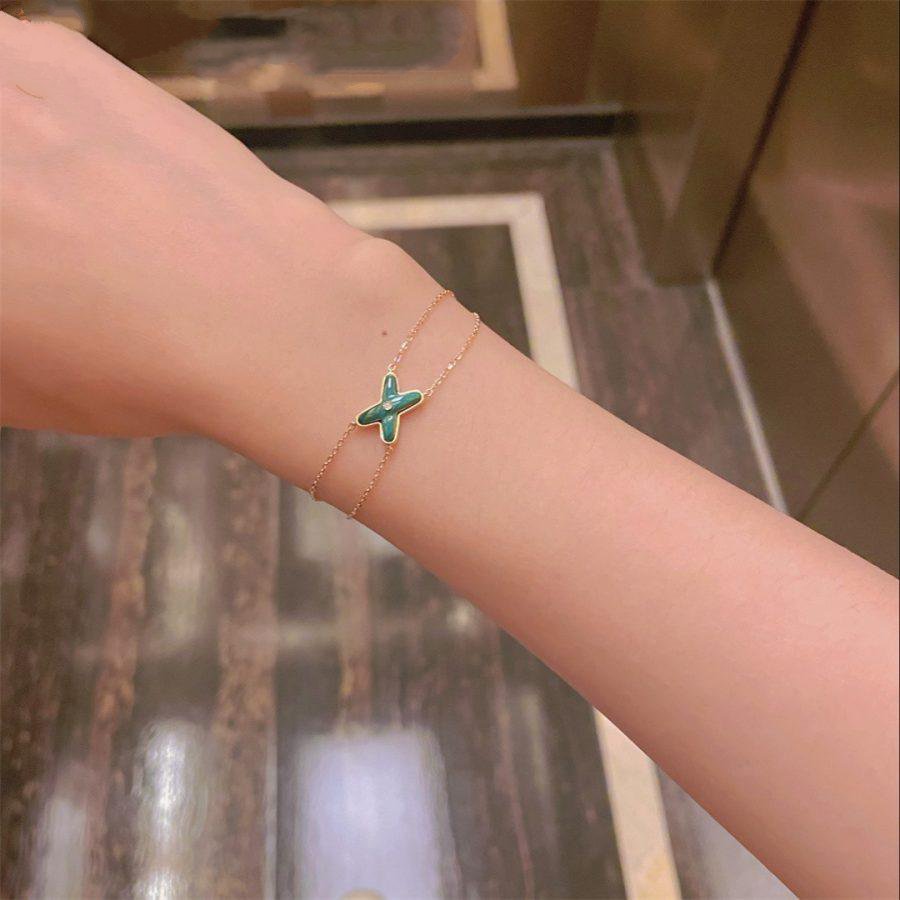 [Elite]JEUX BRACELET MALACHITE PINK GOLD 1 DIAMOND