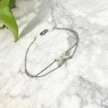 [Elite]JEUX BRACELET WHITE MOP SILVER 1 DIAMOND