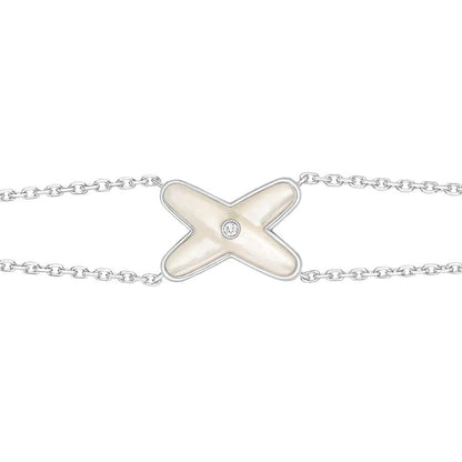[Elite]JEUX BRACELET WHITE MOP SILVER 1 DIAMOND