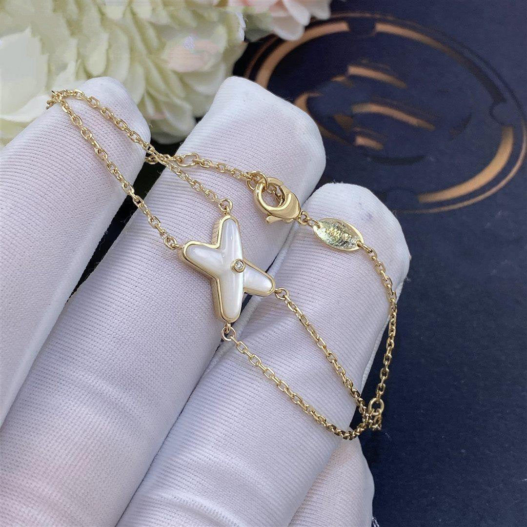 [Elite]JEUX BRACELET WHITE MOP GOLD 1 DIAMOND