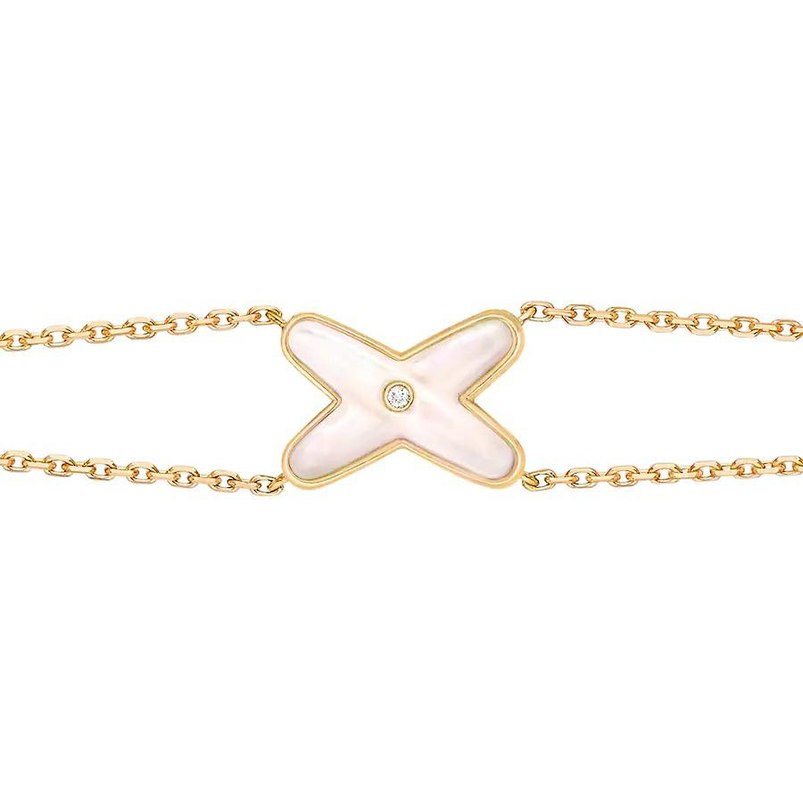 [Elite]JEUX BRACELET WHITE MOP GOLD 1 DIAMOND
