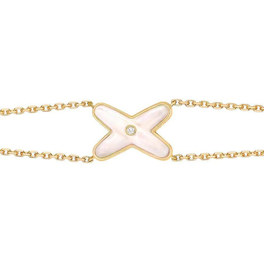 [Elite]JEUX BRACELET WHITE MOP GOLD 1 DIAMOND