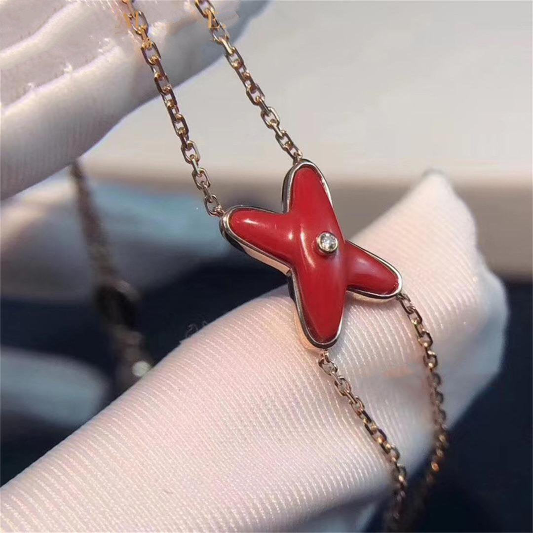 [Elite]JEUX BRACELET CARNELIAN PINK GOLD 1 DIAMOND