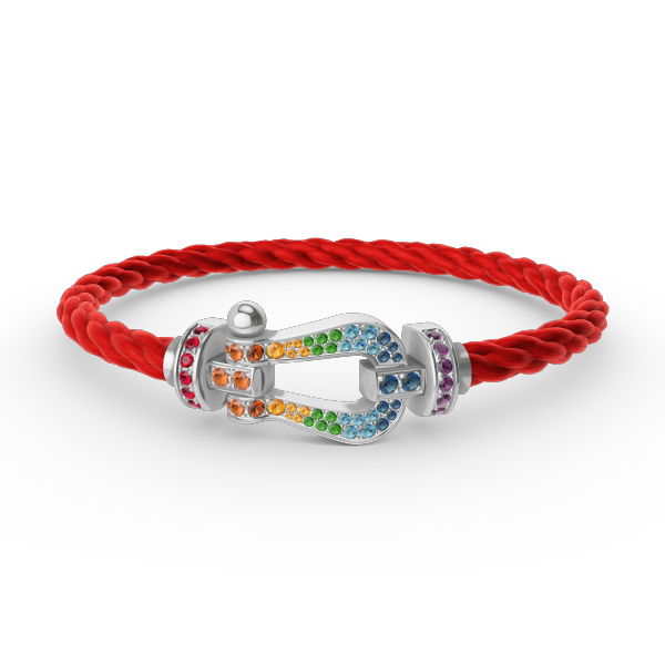 [Elite]FORC LARGE HORSESHOE  COLORED DIAMOND BRACELET SILVER