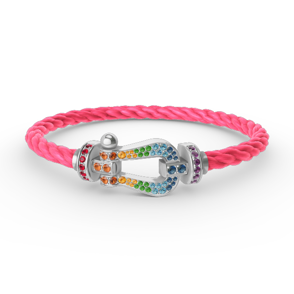 [Elite]FORC LARGE HORSESHOE  COLORED DIAMOND BRACELET SILVER