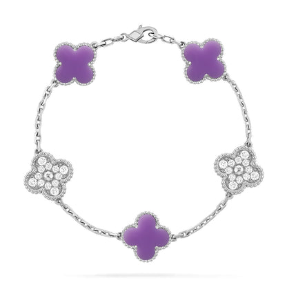 [Elite]CLOVER 5 MOTIF LIGHT PURPLE BRACELET COLLECTION