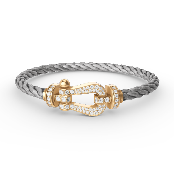 [Elite]FORCE LARGE HORSESHOE FULL DIAMOND BRACELET GOLD