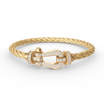 [Elite]FORCE LARGE HORSESHOE FULL DIAMOND BRACELET GOLD