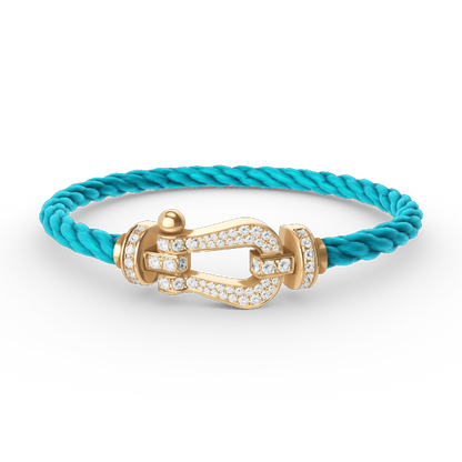[Elite]FORCE LARGE HORSESHOE FULL DIAMOND BRACELET GOLD