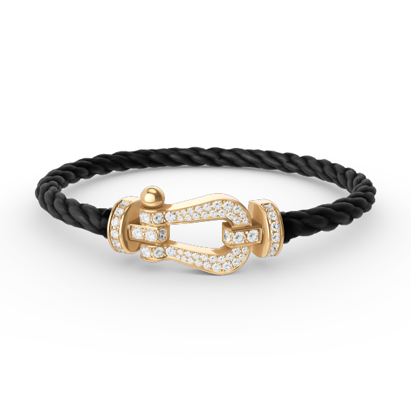 [Elite]FORCE LARGE HORSESHOE FULL DIAMOND BRACELET GOLD