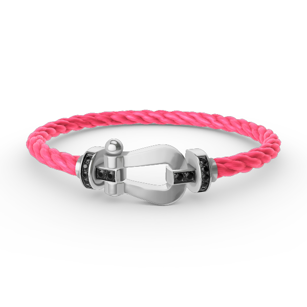 [Elite]FORCE LARGE HORSESHOE BLACK DIAMOND BRACELET SILVER
