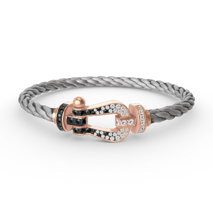 [Elite]FORCE LARGE HORSESHOE BLACK WHITE DIAMOND BRACELET ROSE GOLD