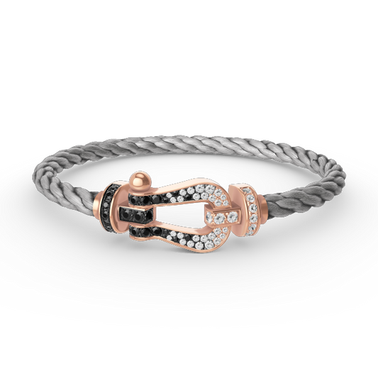 [Elite]FORCE LARGE HORSESHOE BLACK WHITE DIAMOND BRACELET ROSE GOLD